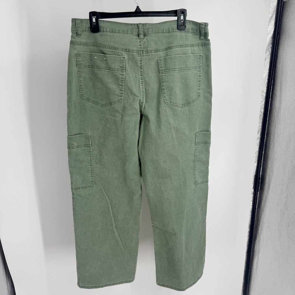 D.jeans Women Sage Green Wide Leg Cargo Pants 16 Utility Streetwear Casual - Picture 7 of 7